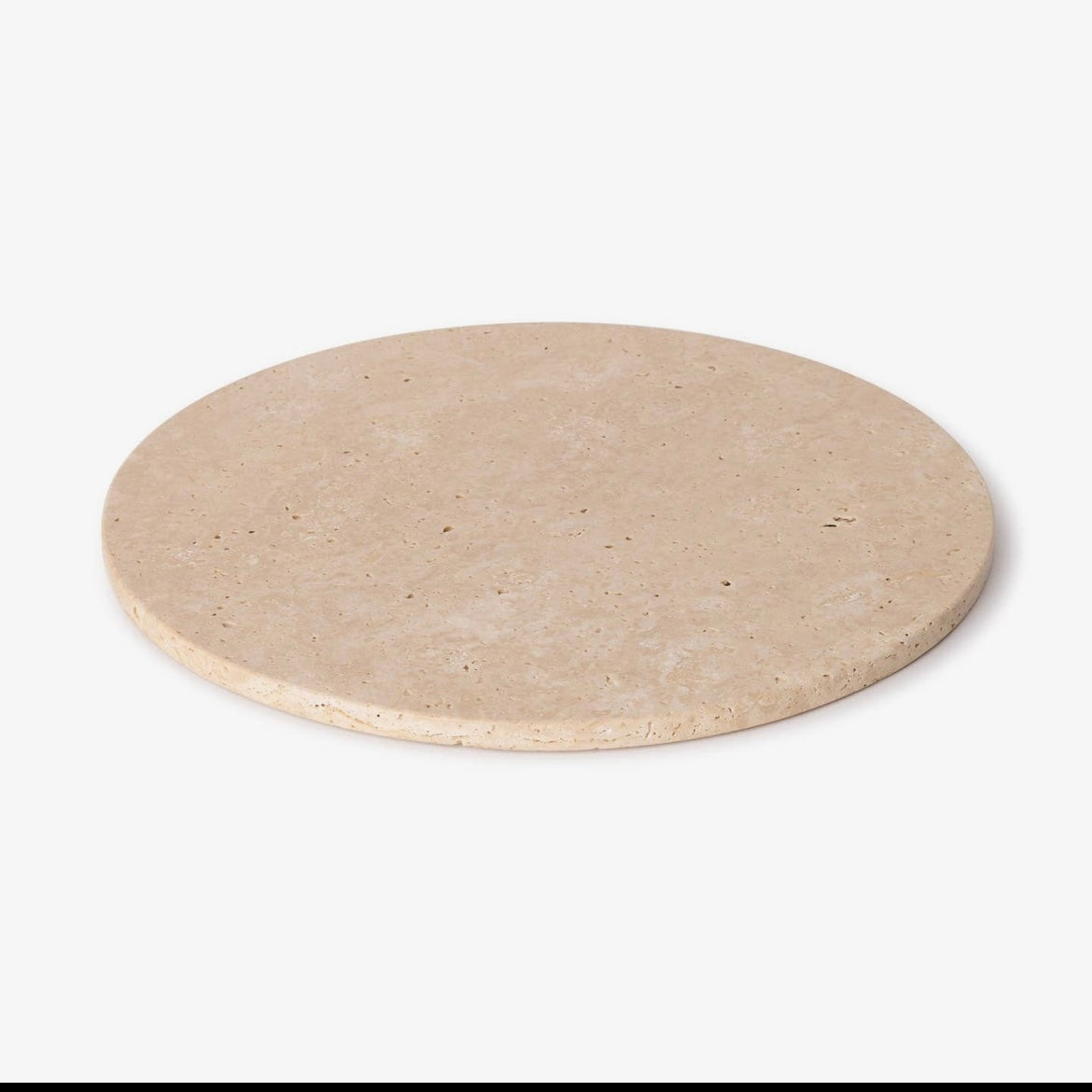 Plateau rond plat en Travertin