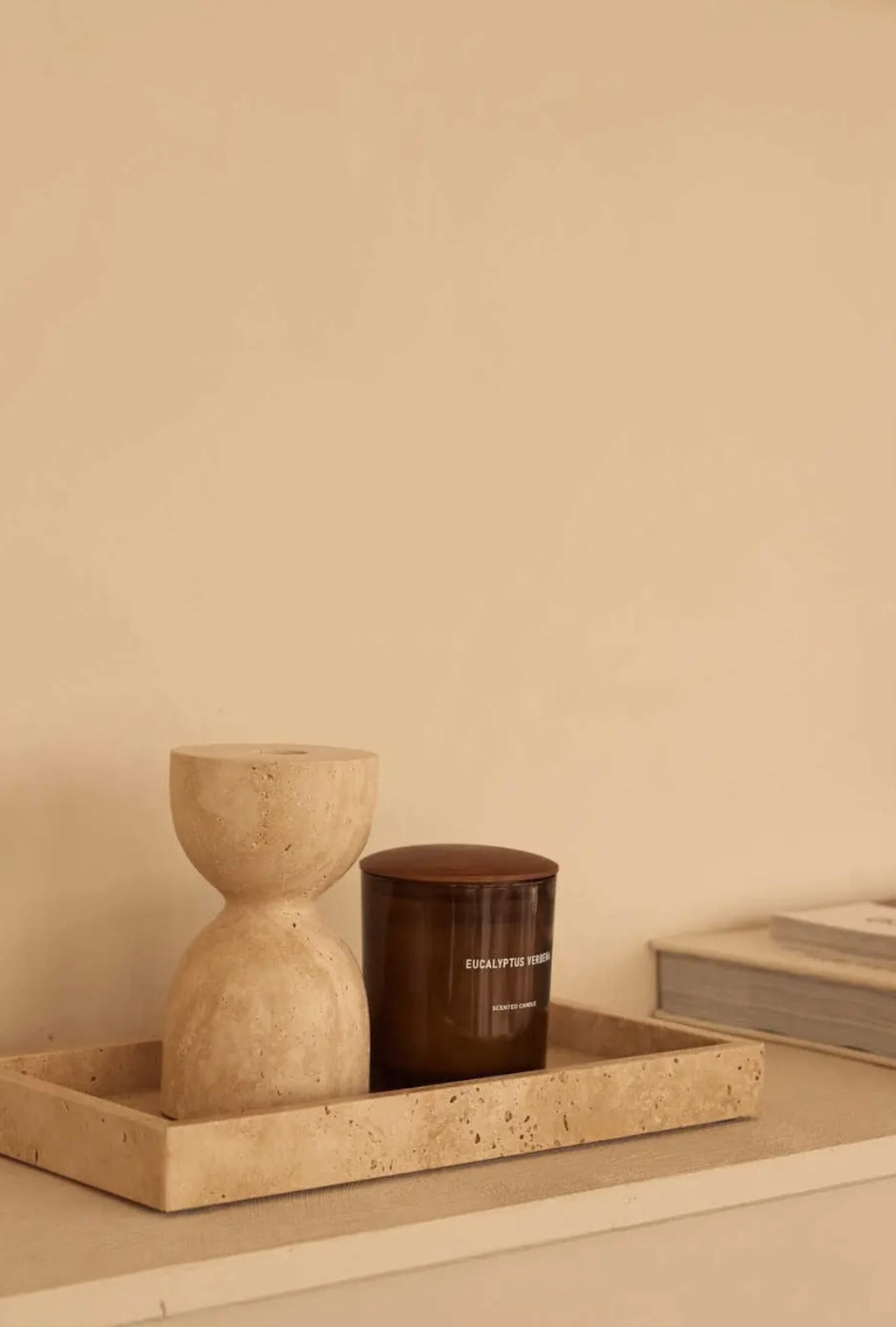 Bougeoir design en Travertin