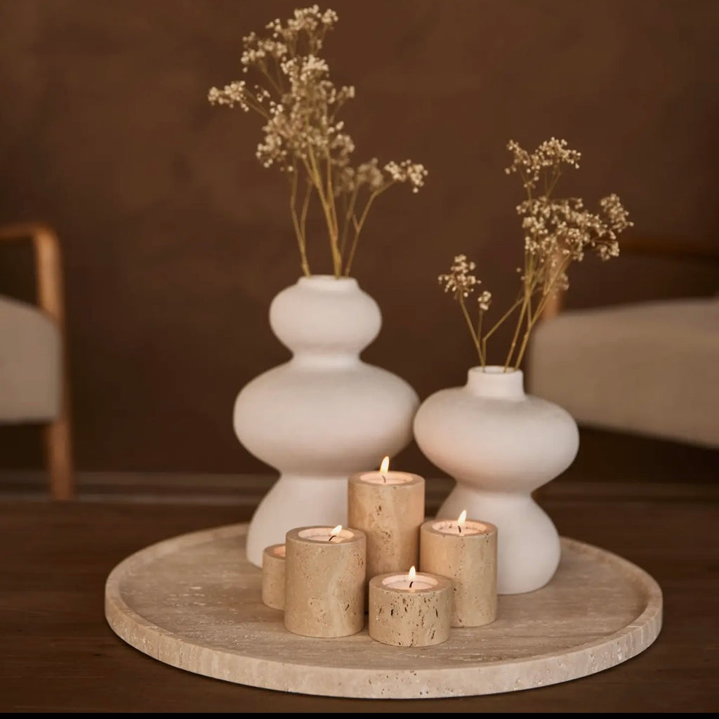 Plateau rond en Travertin